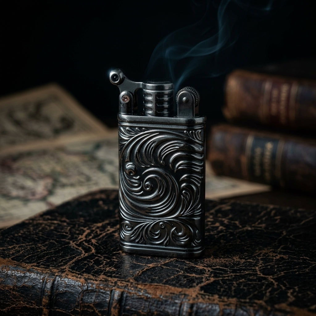 Buy Flint Wheel Crank Lighter Online in India | Vintage Mechanical Metal Lighter