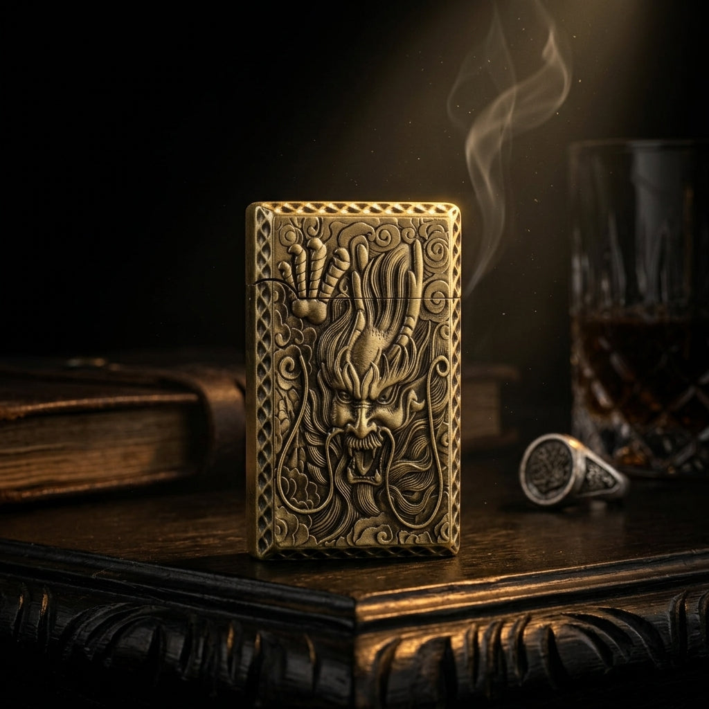 Buy Dragon Engraved Metal Lighter Online in India | Premium Vintage Designer Lighter