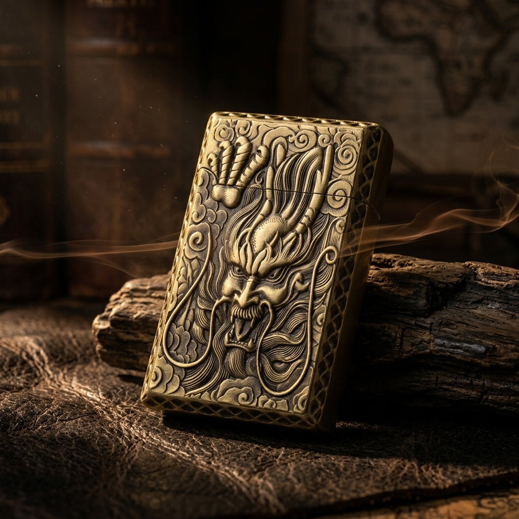 Buy Dragon Engraved Metal Lighter Online in India | Premium Vintage Designer Lighter