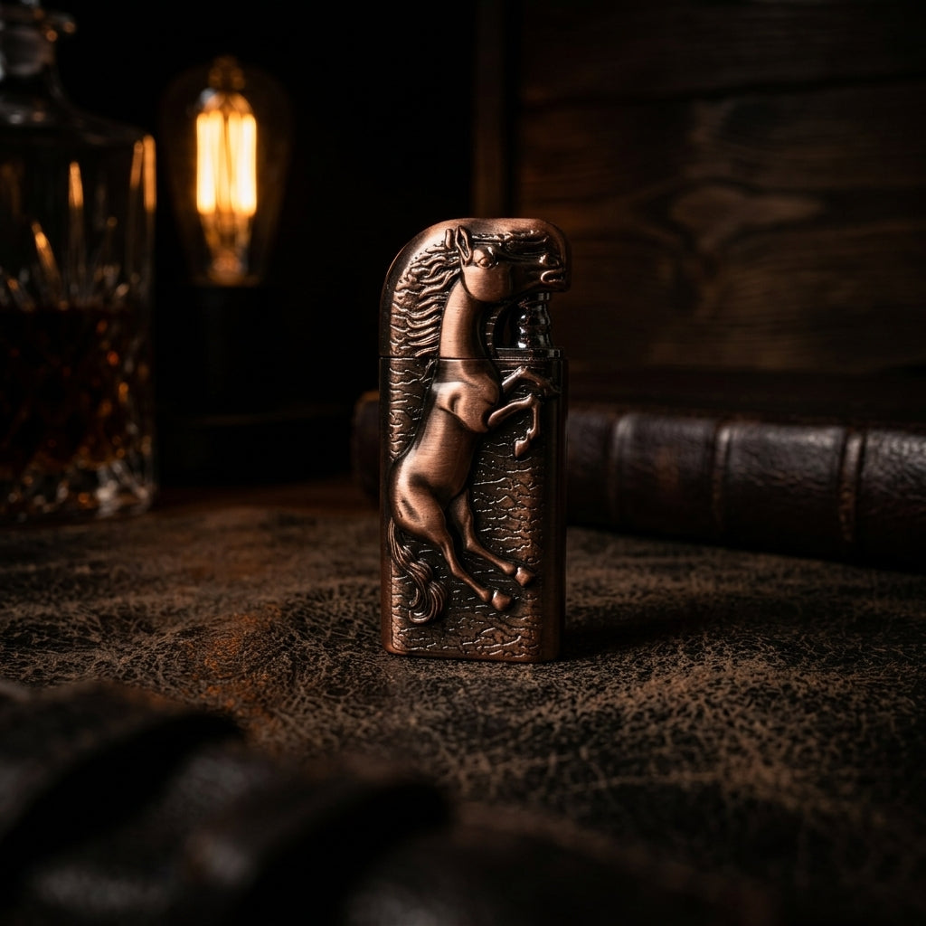 Buy Vintage Horse Dual Flame Lighter Online in India | Premium Metal Designer Lighter