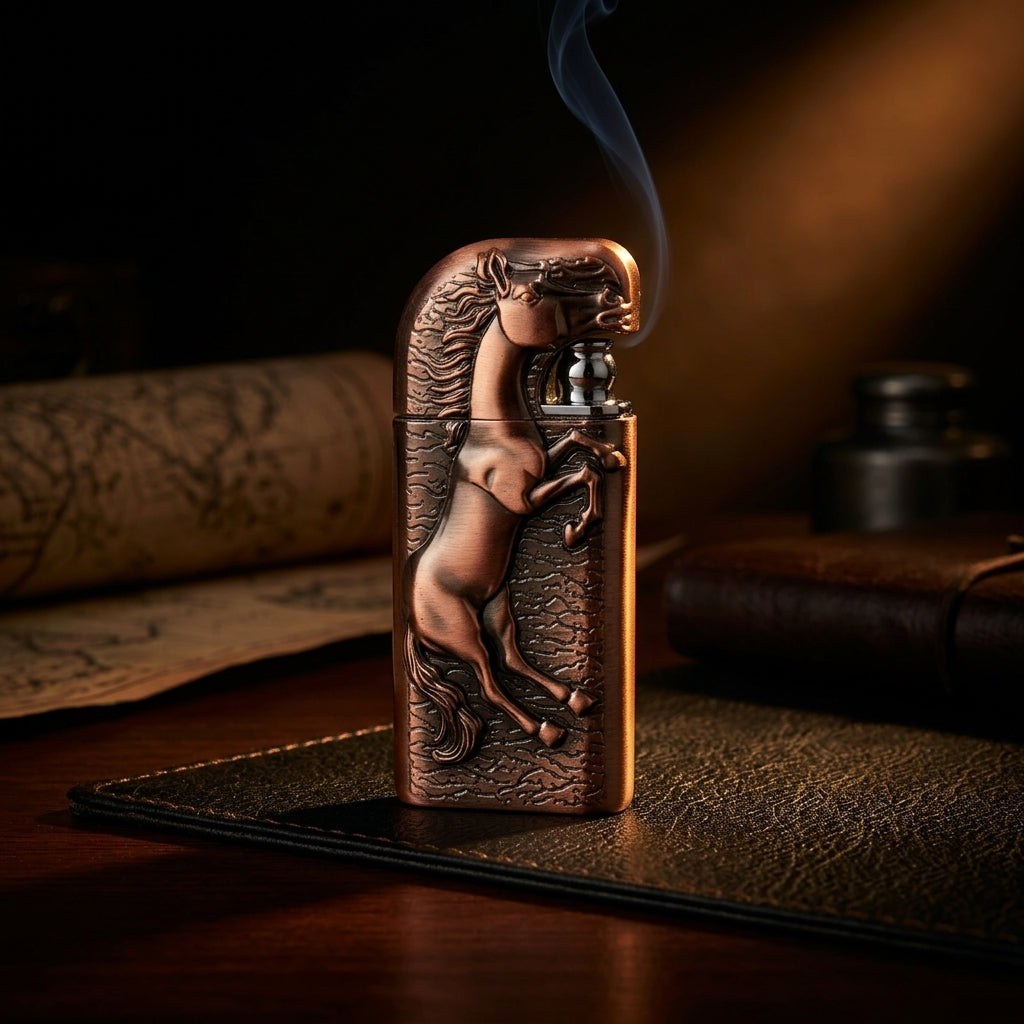 Buy Vintage Horse Dual Flame Lighter Online in India | Premium Metal Designer Lighter