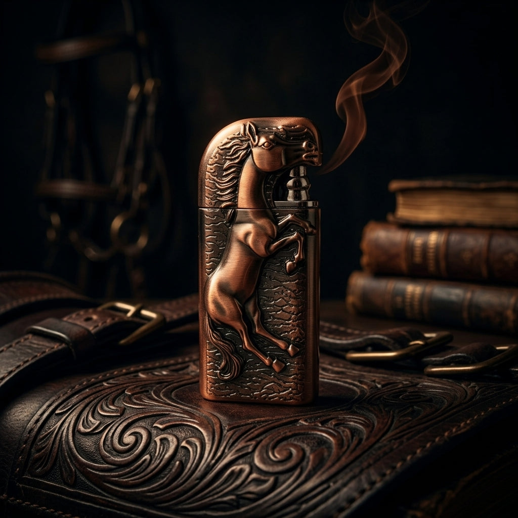 Buy Vintage Horse Dual Flame Lighter Online in India | Premium Metal Designer Lighter