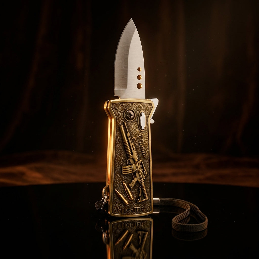 Buy Multi Tool Lighter with Folding Blade Online in India | Tactical Metal Lighter