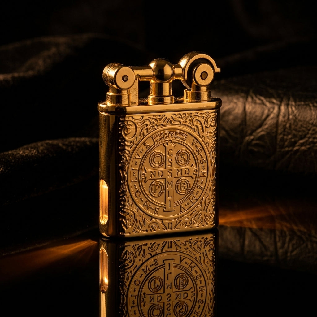 Buy Cross Engraved Metal Lighter Online in India | Vintage Premium Designer Lighter