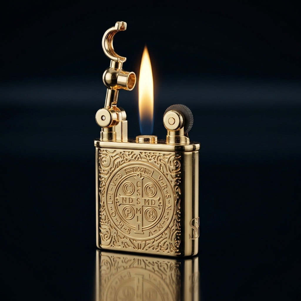 Buy Cross Engraved Metal Lighter Online in India | Vintage Premium Designer Lighter