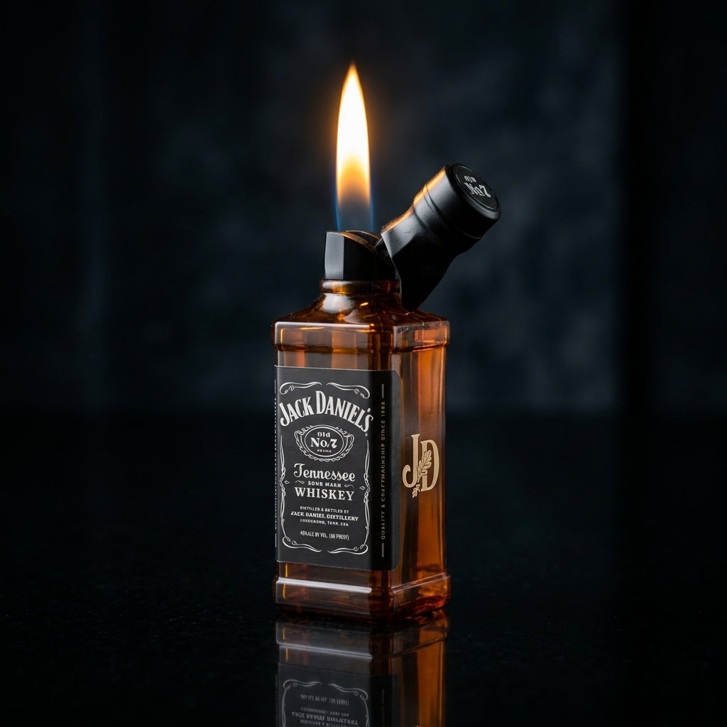 Buy Oak Barrel Flame Refillable Lighter Online in India | Whiskey Bottle Style Lighter