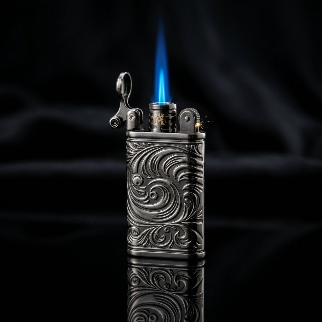 Buy Flint Wheel Crank Lighter Online in India | Vintage Mechanical Metal Lighter