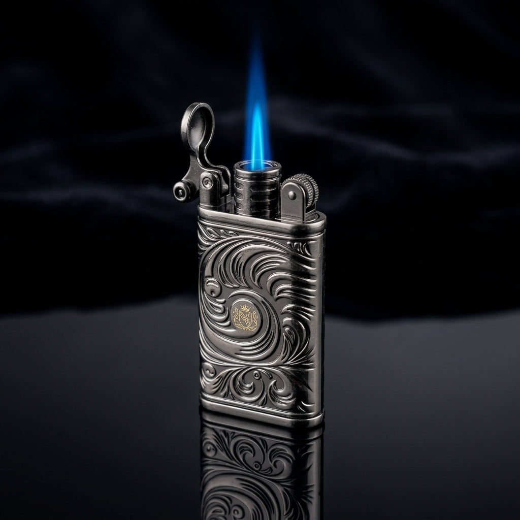 Buy Flint Wheel Crank Lighter Online in India | Vintage Mechanical Metal Lighter