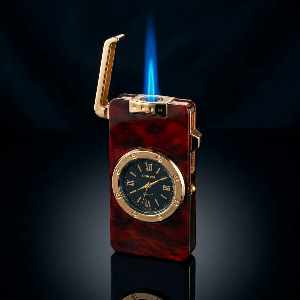 Buy Working Clock Jet Flame Lighter Online in India | Windproof Premium Lighter with Clock