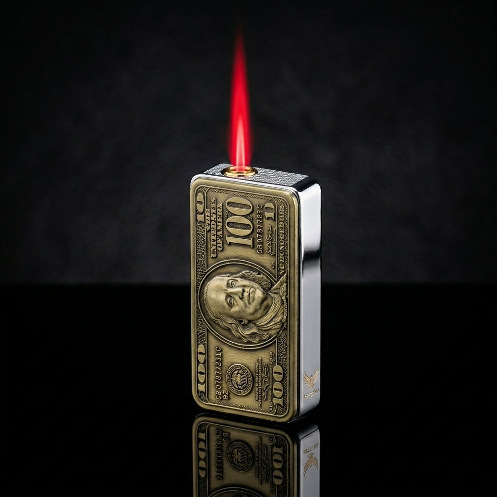Buy Metallic 100 Dollar Lighter Online in India | Luxury Designer Flame Lighter