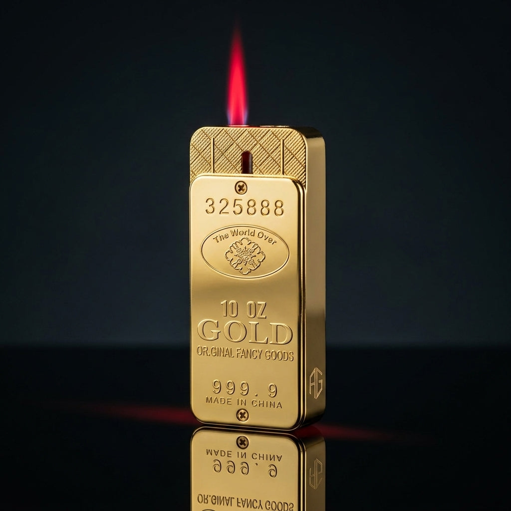 Buy Luxury Gold Brick Lighter Online in India | Premium Gold Bar Refillable Lighter