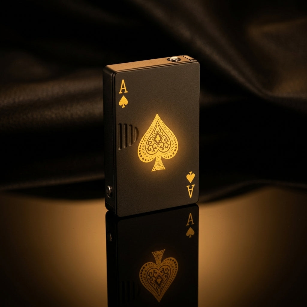 Buy Matte Black Ace Card Lighter Online in India | Premium Metal Designer Lighter